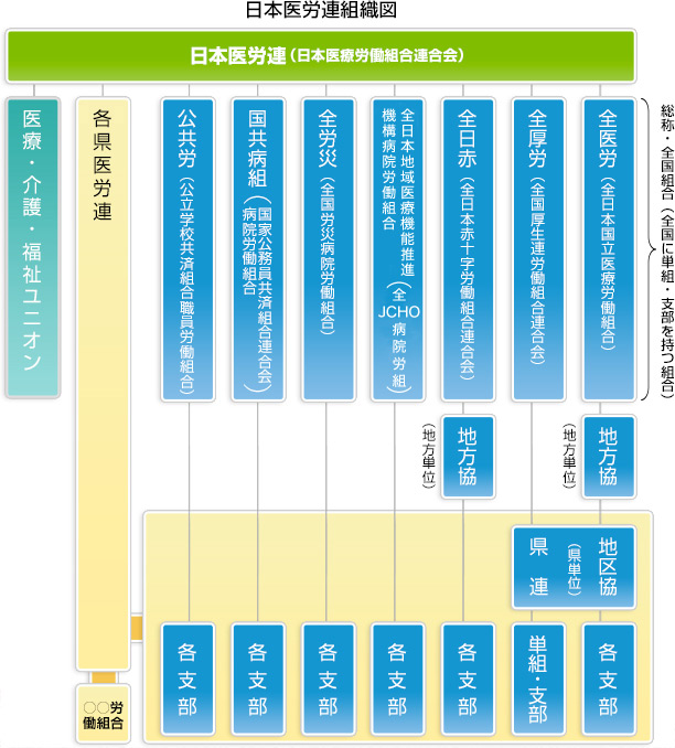 日本医労連組織図